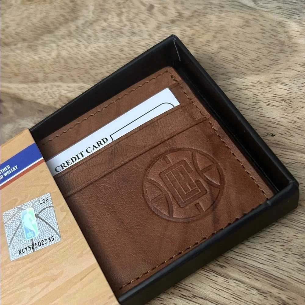NBA Clippers  Brown Leather Credit Card Holder - Picture 7 of 10